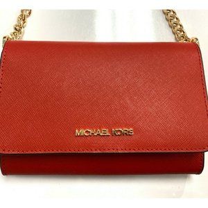 Michael Kors Red Jet Set Travel Crossbody Bag